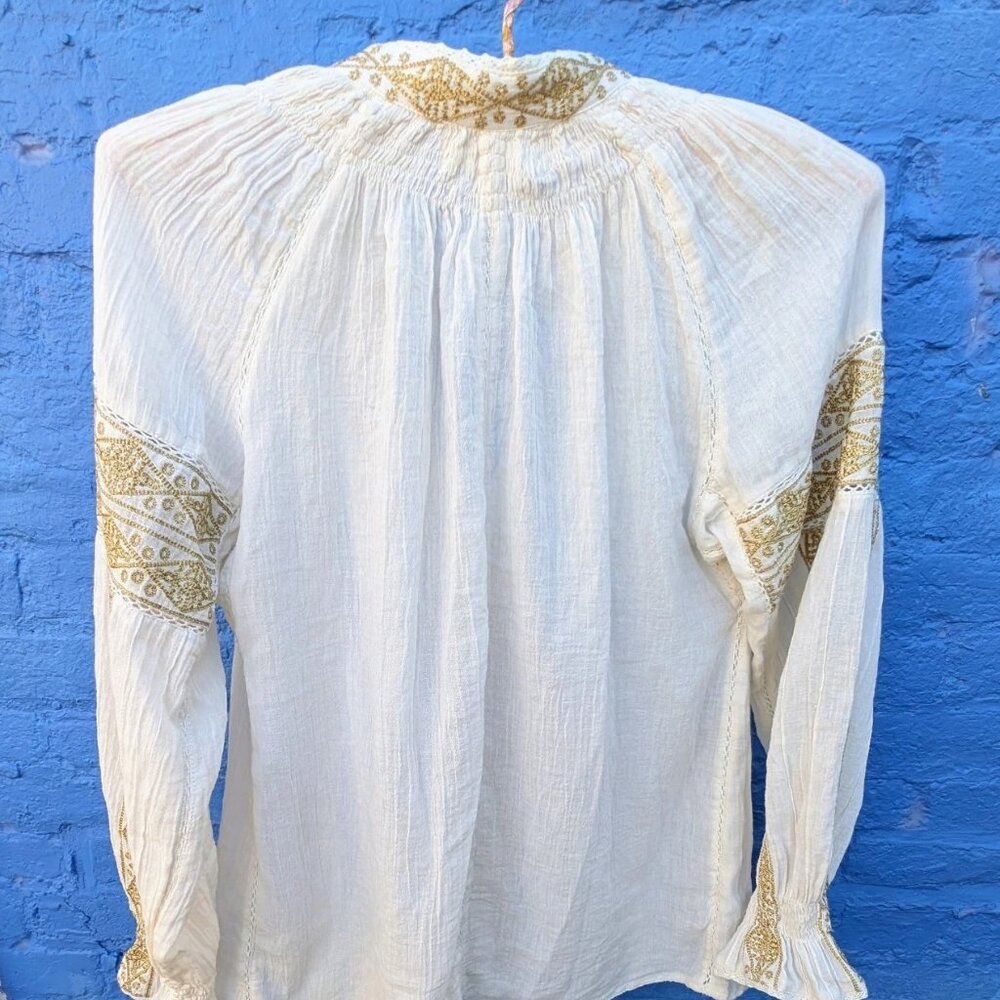 Maison Hotel Violette Blouse Gold Embroidery Size M - Picture 5 of 12
